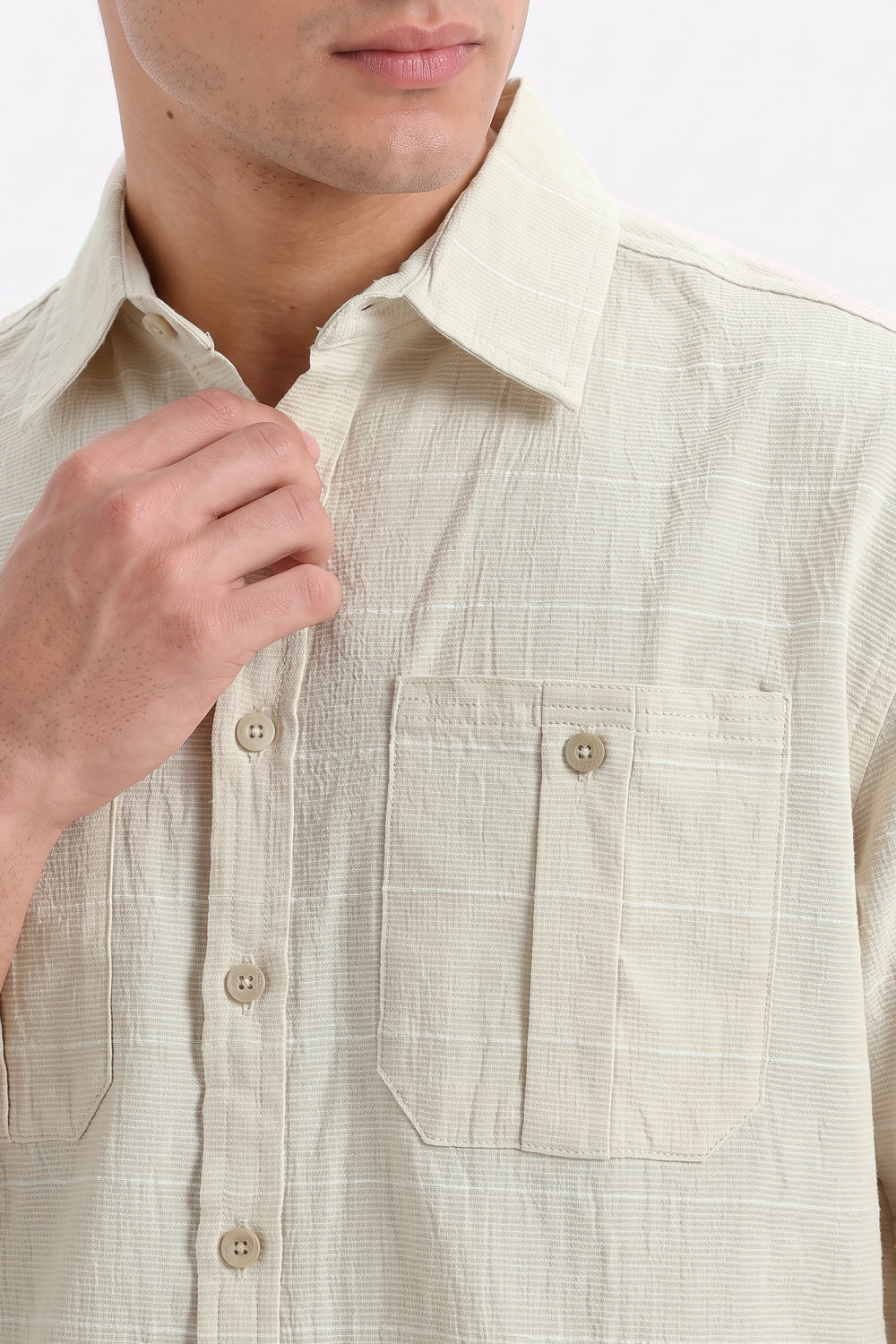 MEN CROPPED FIT SHIRT