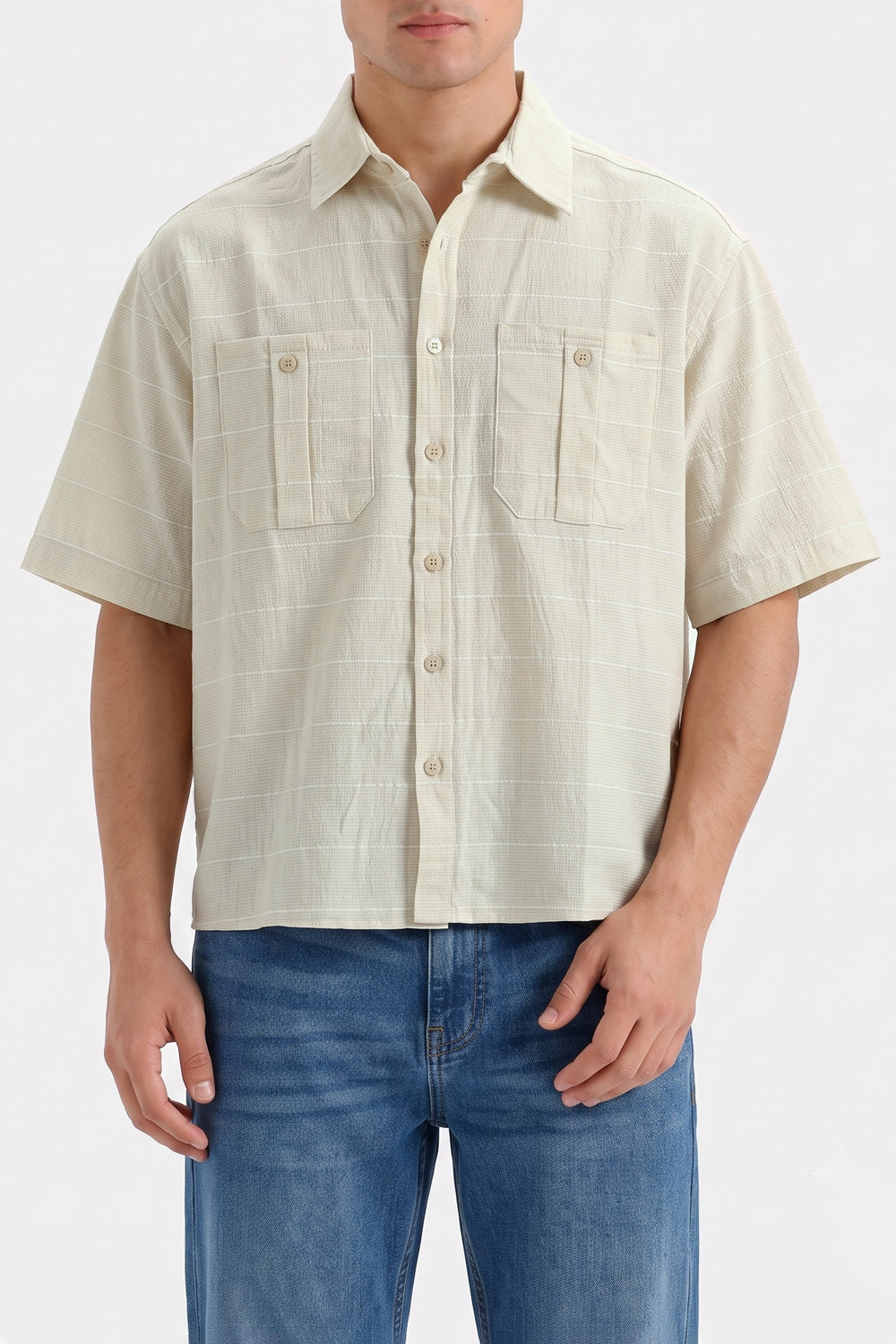 MEN CROPPED FIT SHIRT