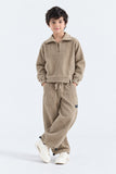 MOCK NECK HALF ZIP-UP & TROUSER