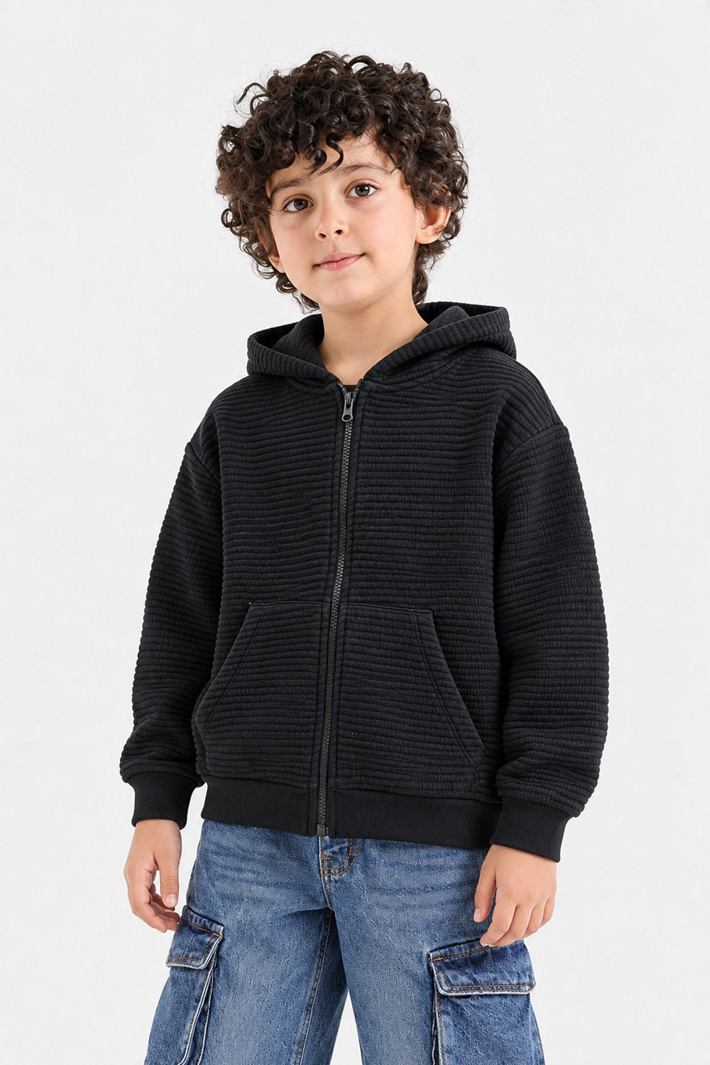 BOXY FIT ZIPPER HOODIE