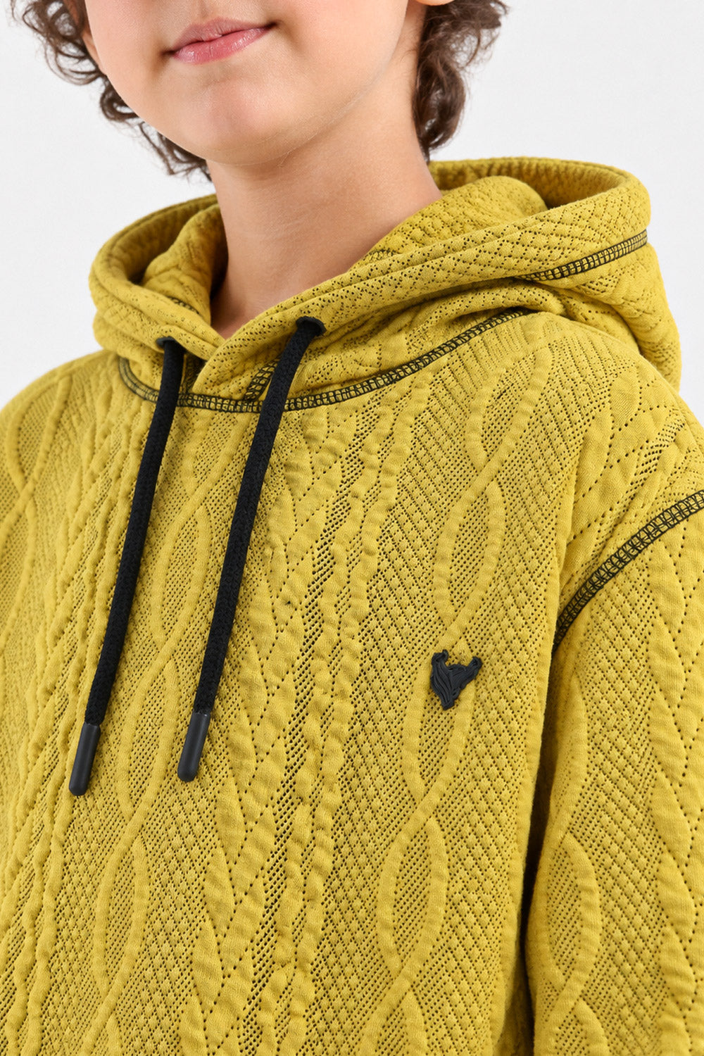 JACQUARD BOXY FIT HOODIE