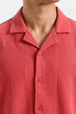 Waffle Knit Cuban Collar Shirt