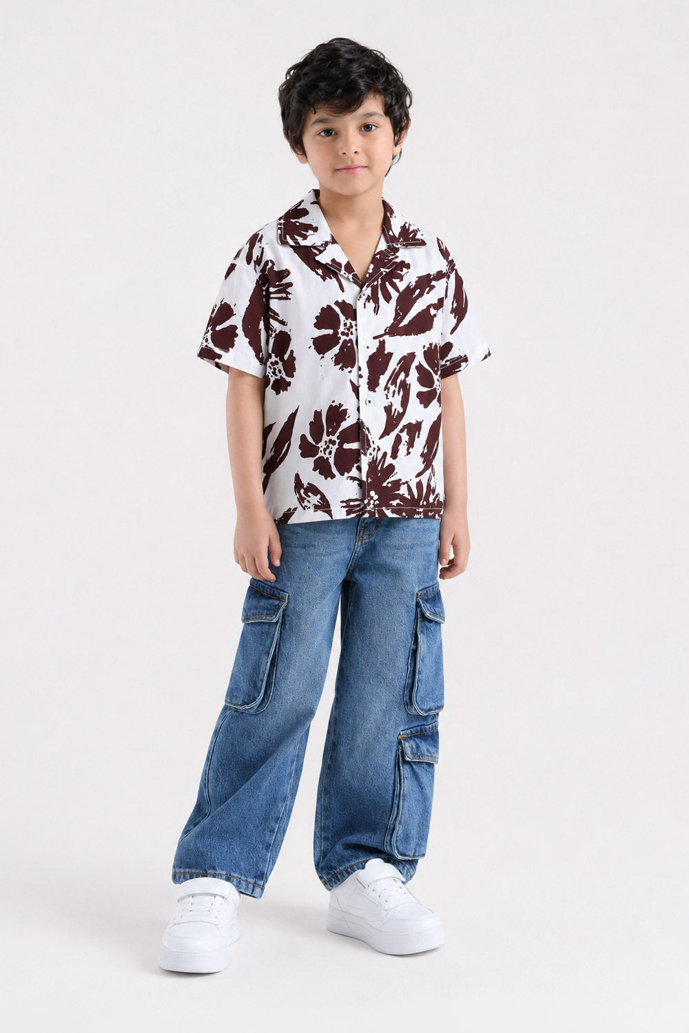 Boys' Bold Floral Abstract Shirt