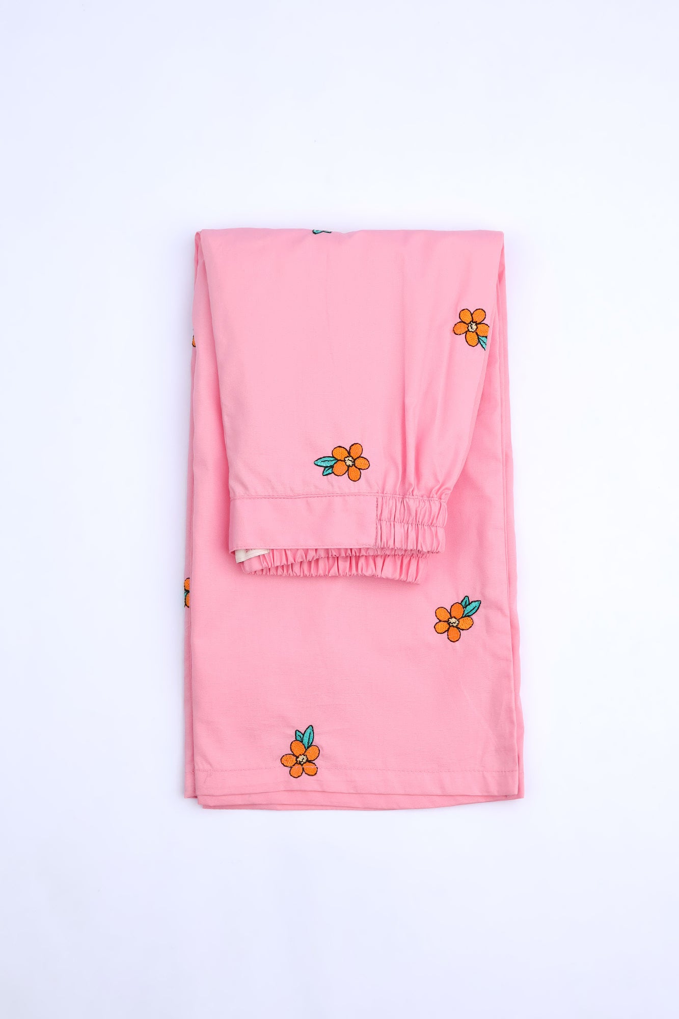 Girls' Pink Floral Embroidered Eastern Set
