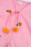 Girls' Pink Floral Embroidered Eastern Set