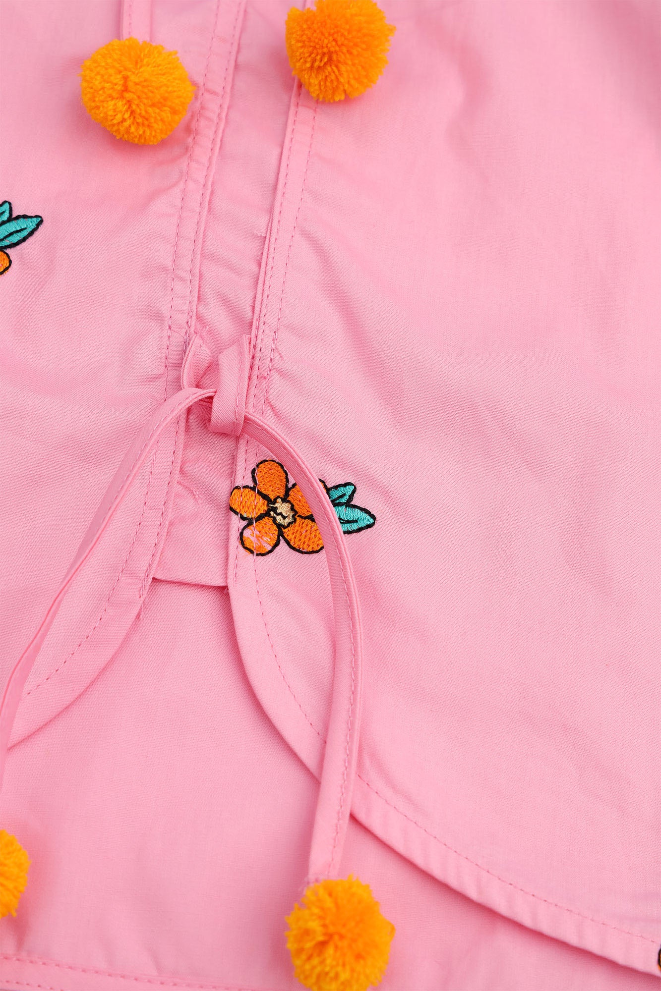 Girls' Pink Floral Embroidered Eastern Set