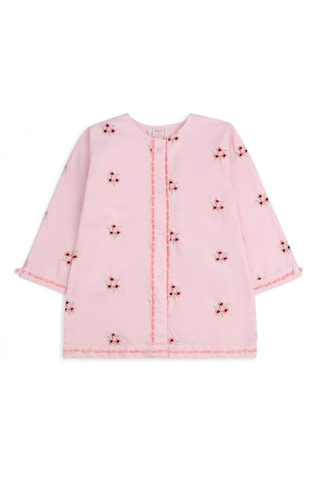 Girls' Blush Pink Floral Eastern Set