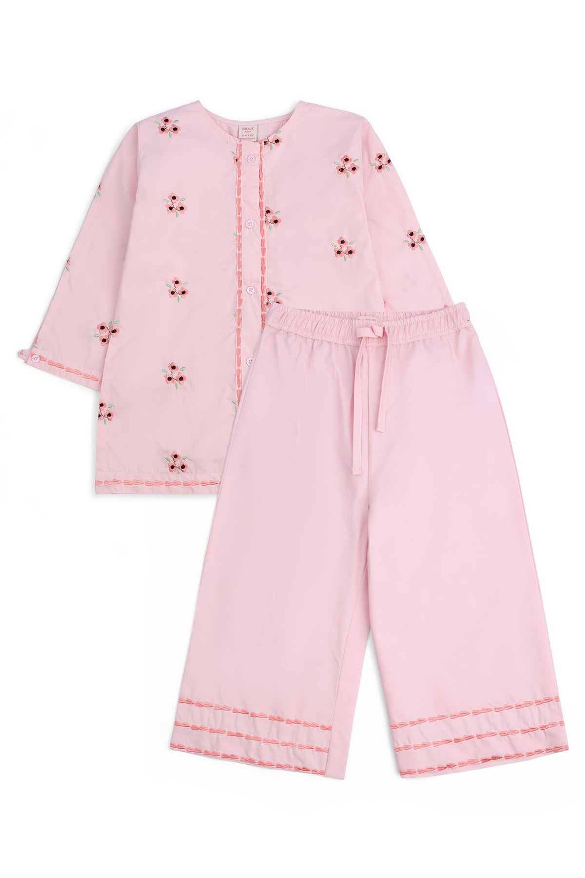 Girls' Blush Pink Floral Eastern Set