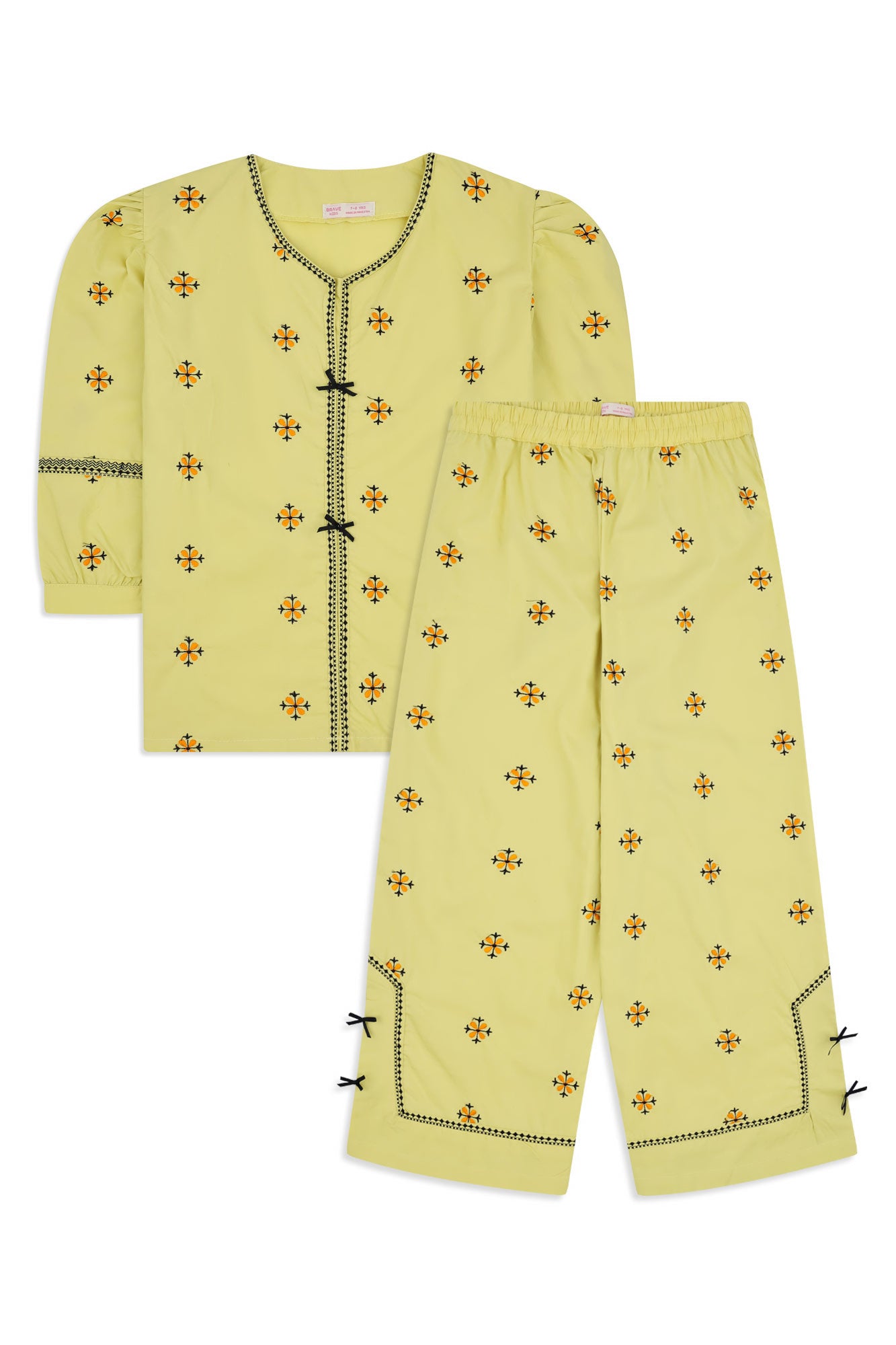 Girls’ Embroidered Lime Co-Ord Set
