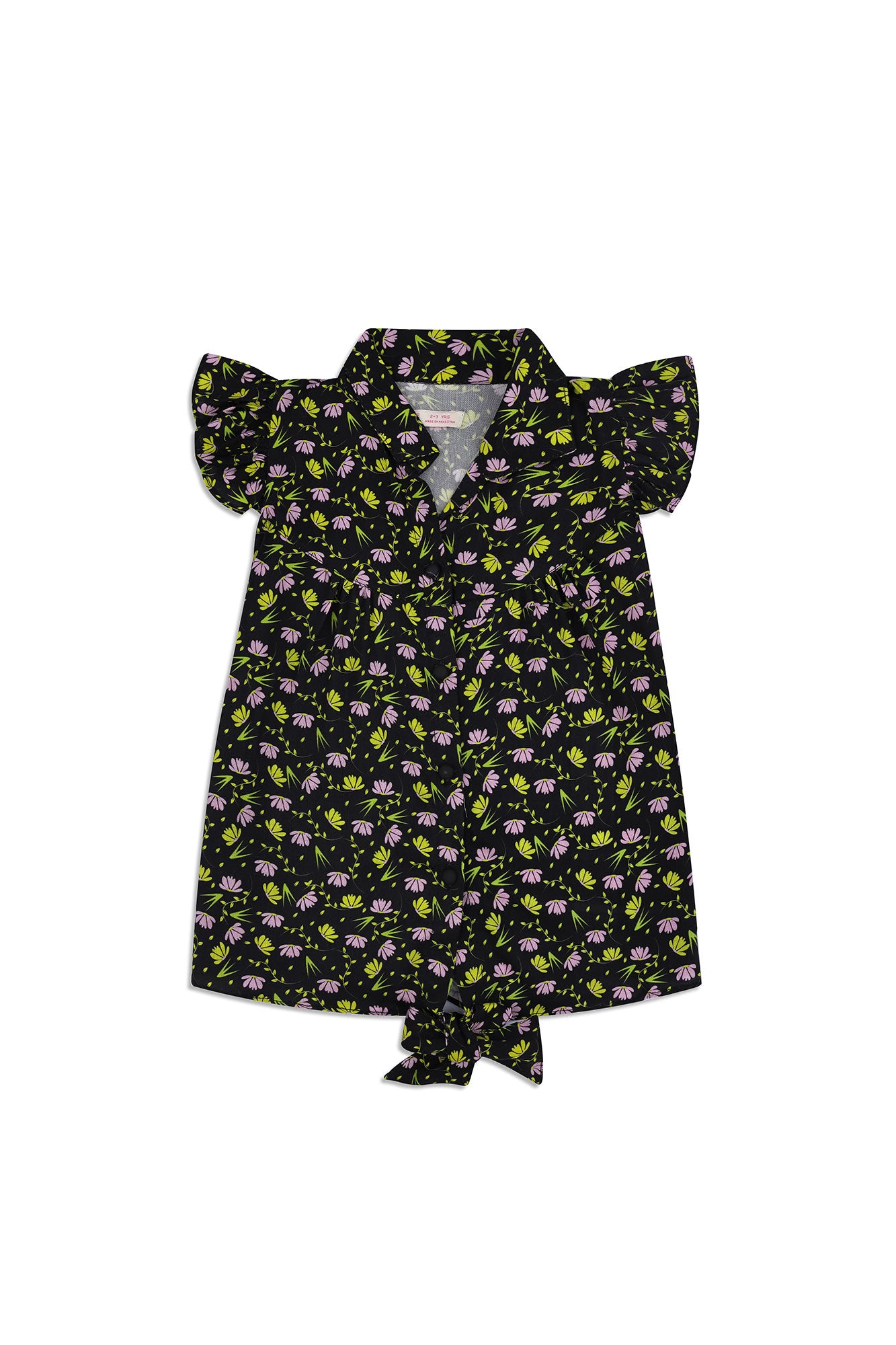 Girls’ Floral Print Knot-Front Co-Ord Set