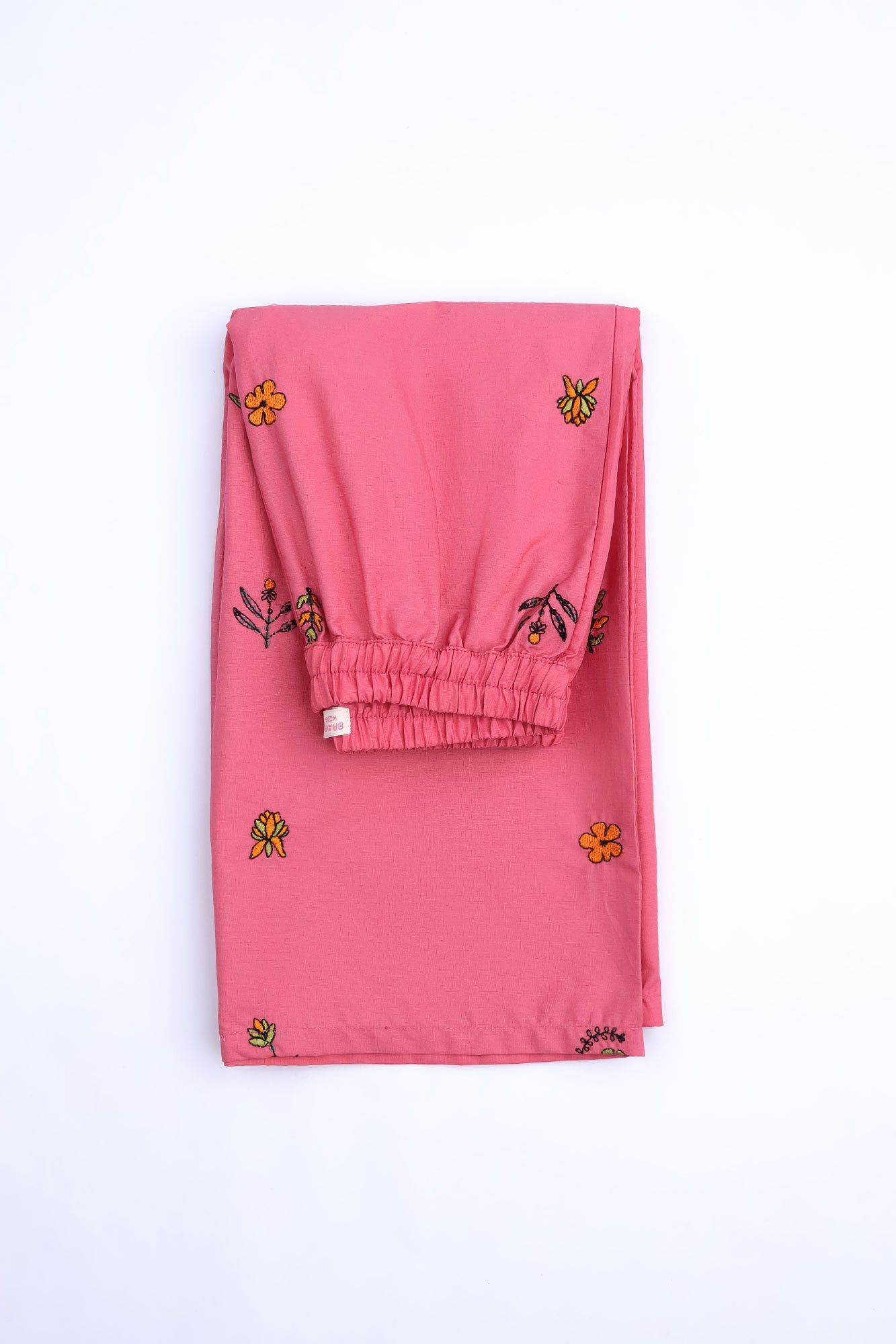 Girls' Magenta Floral Embroidered Set