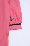 Girls' Magenta Floral Embroidered Set