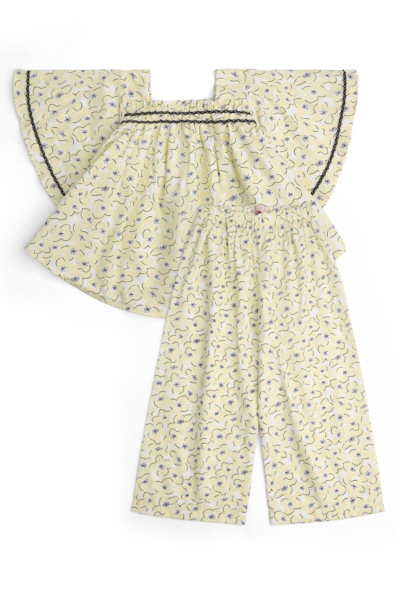 Girls' Pastel Yellow Peplum Set