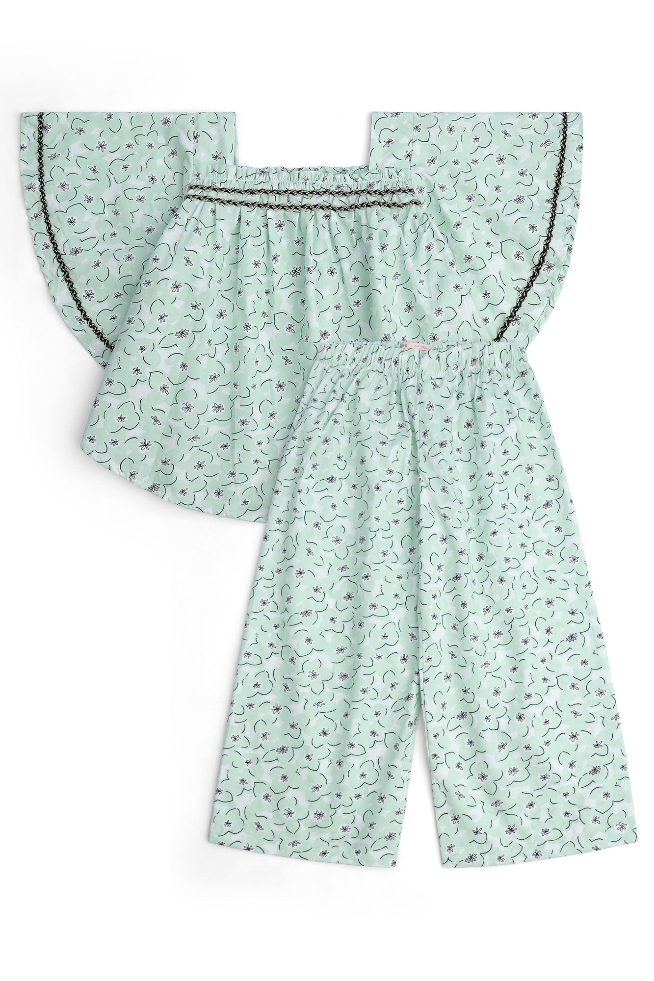 Girls' Mint Floral Peplum Set