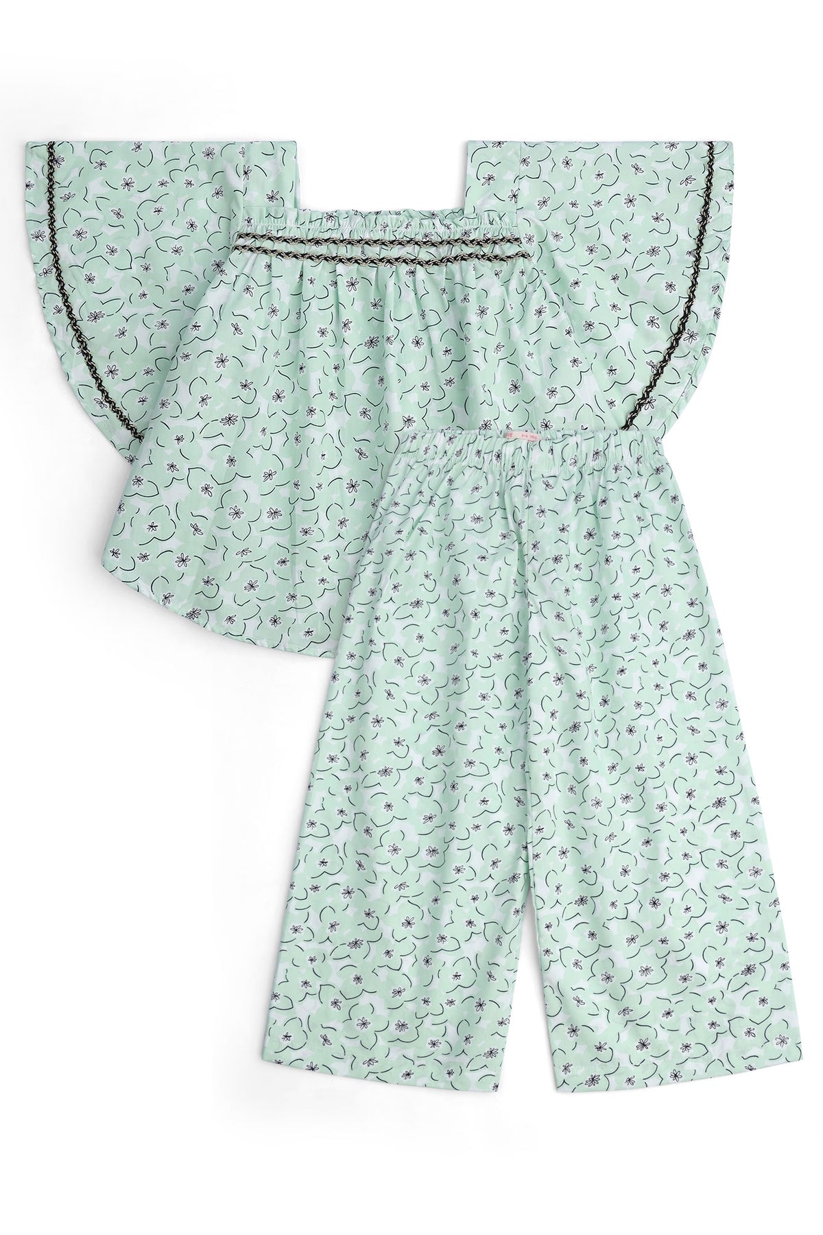 Girls' Mint Floral Peplum Set