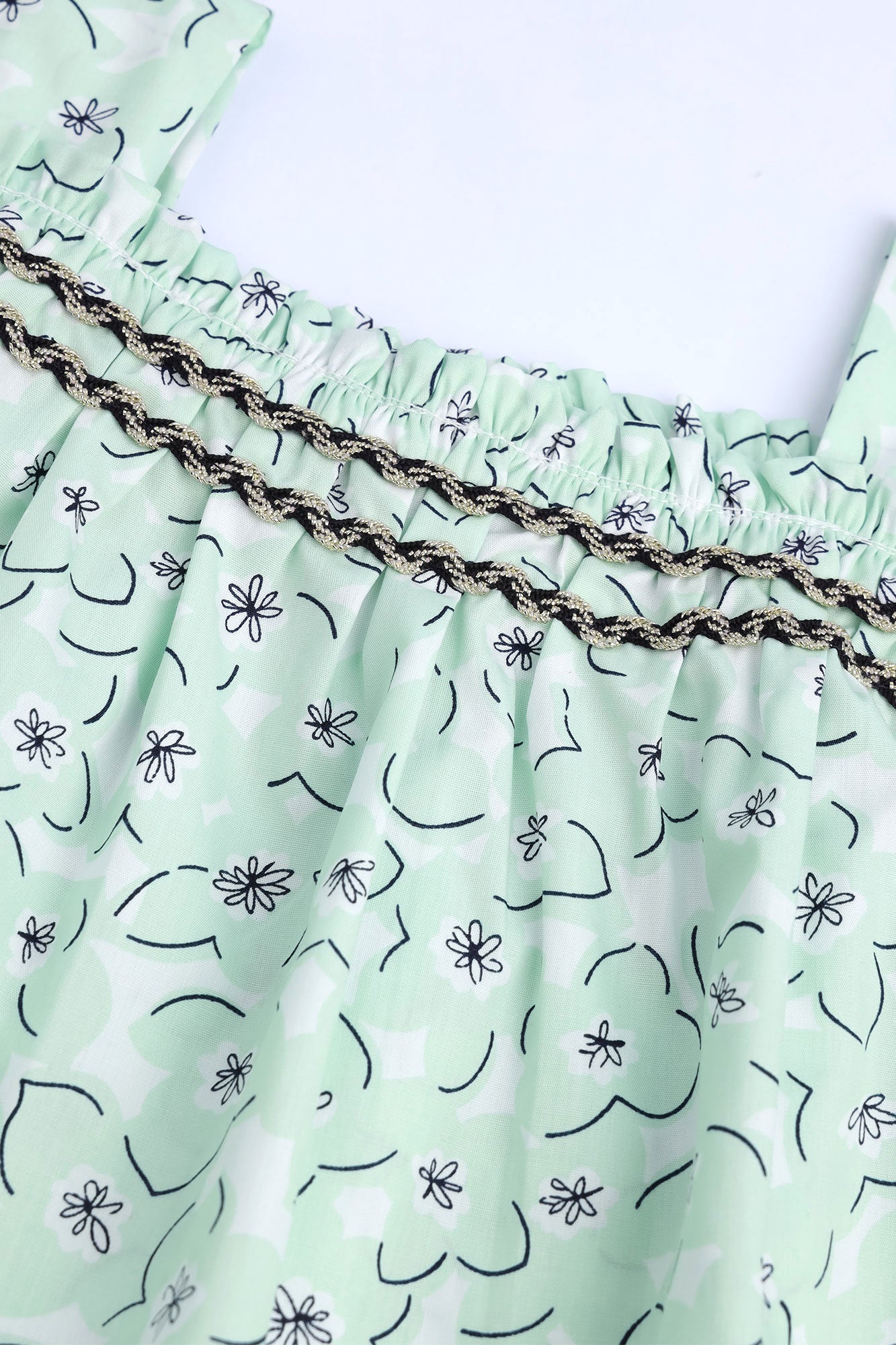 Girls' Mint Floral Peplum Set