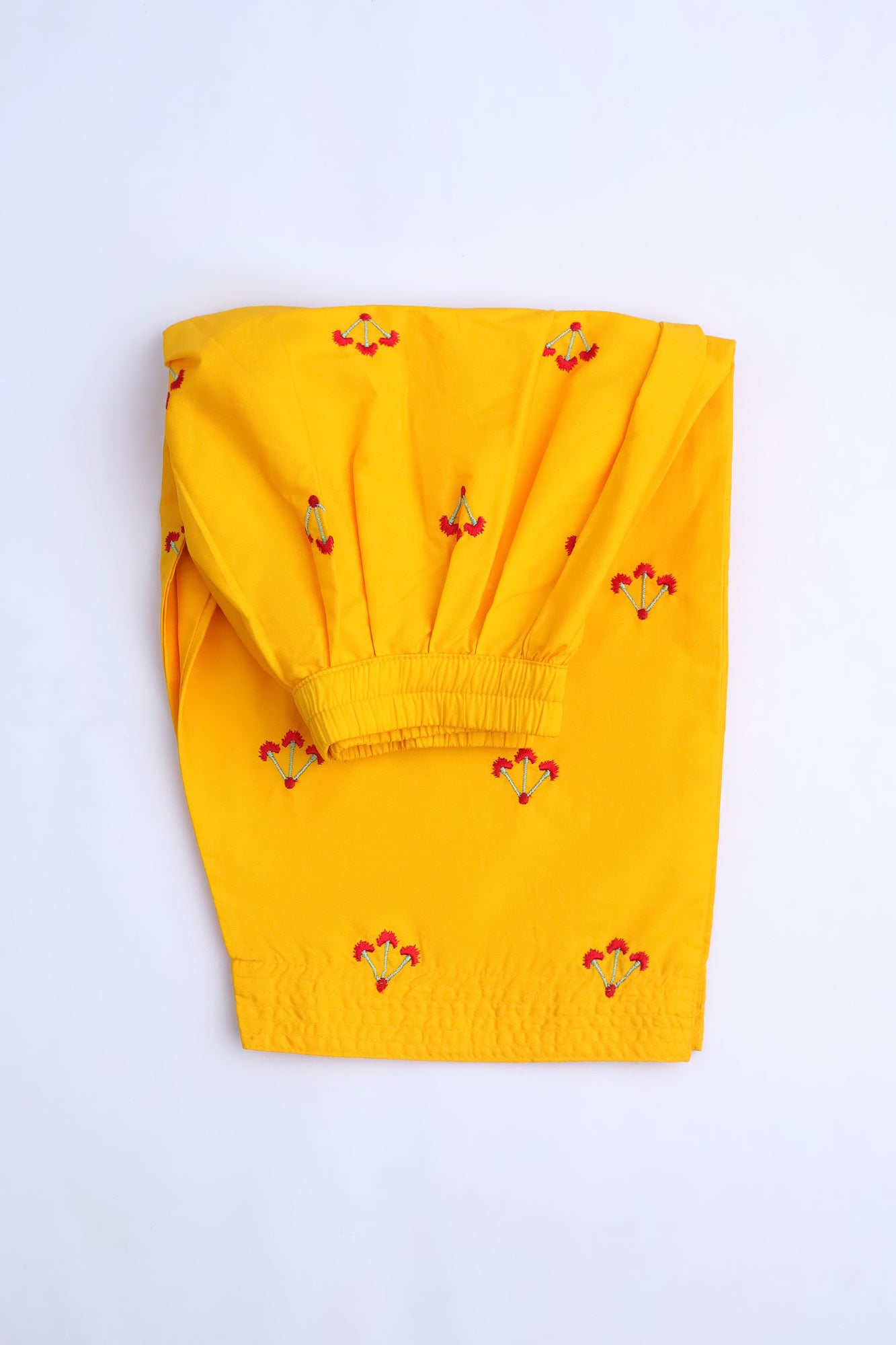 Girls' Mustard Floral Embroidered Set
