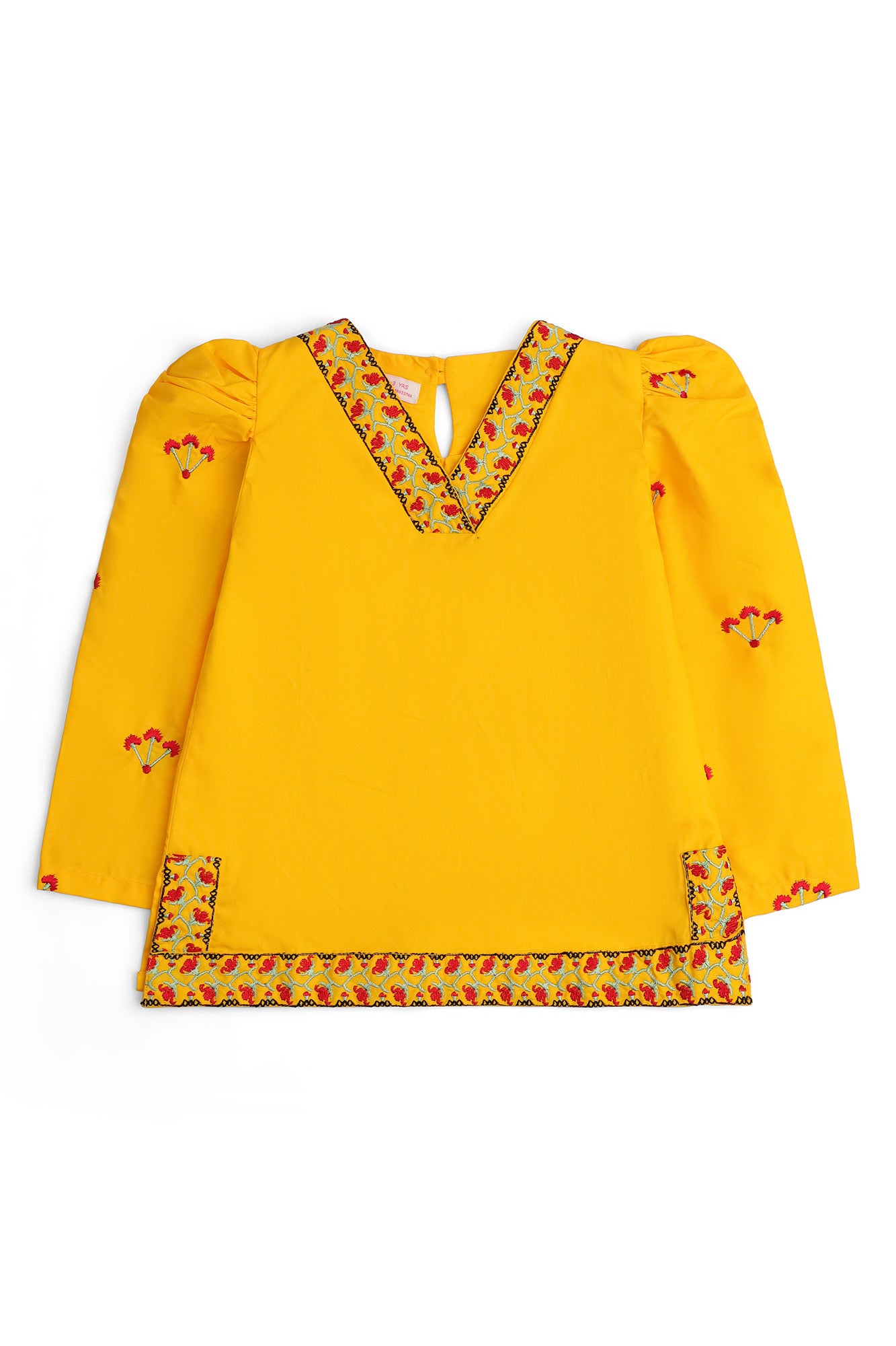 Girls' Mustard Floral Embroidered Set
