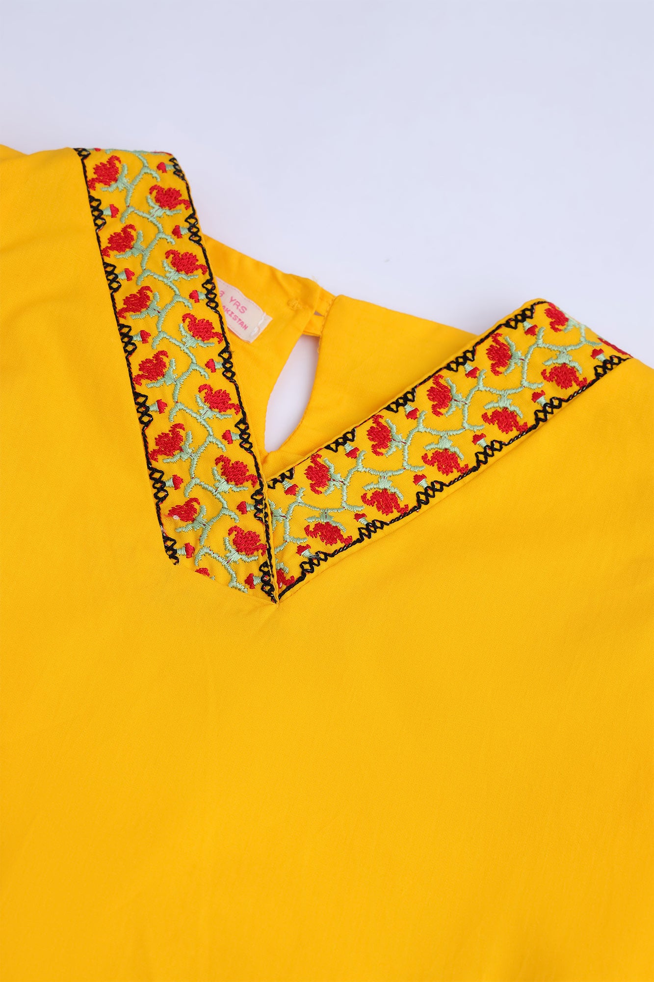 Girls' Mustard Floral Embroidered Set