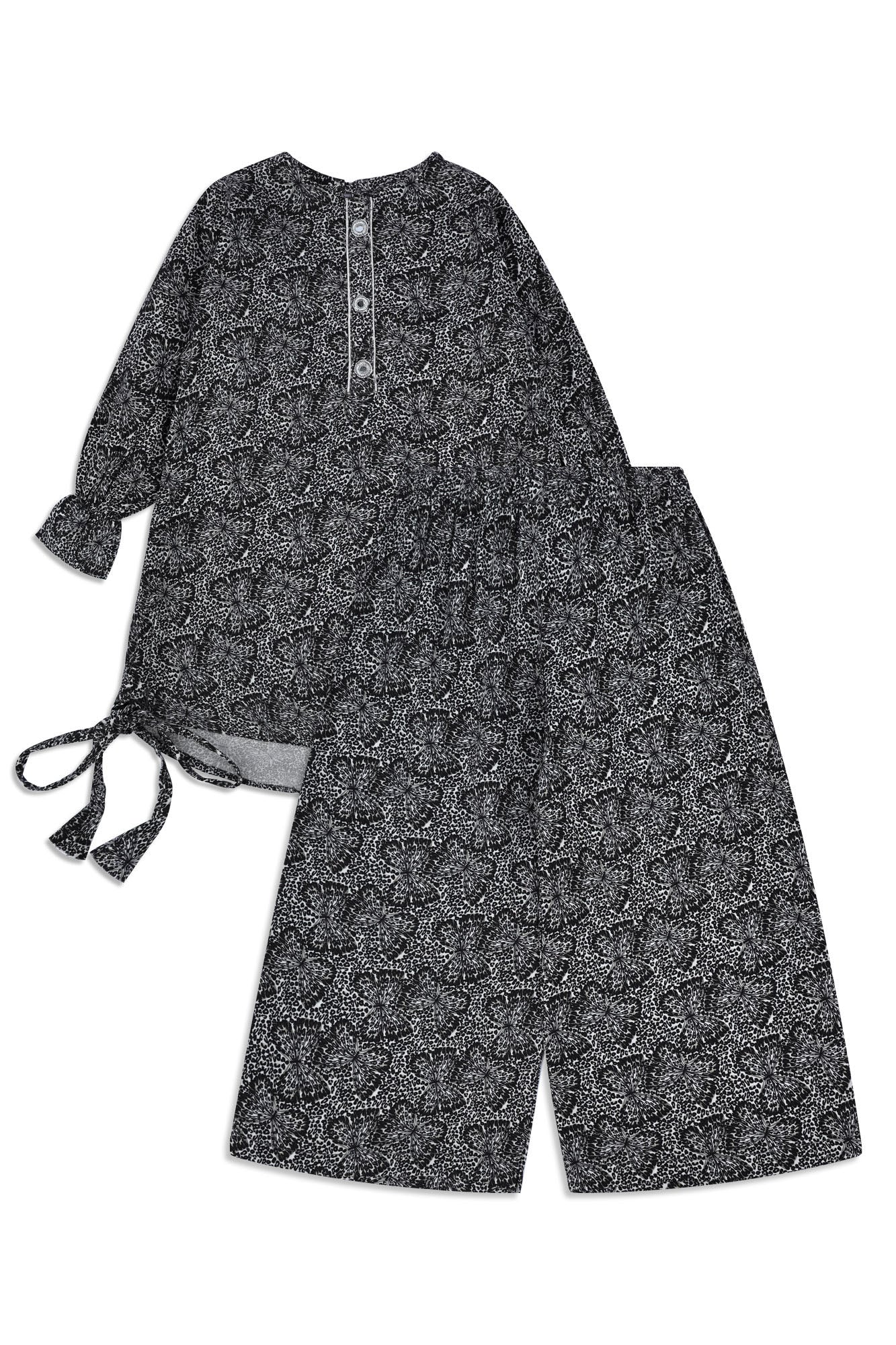 Girls’ Monochrome Abstract Print Co-Ord Set
