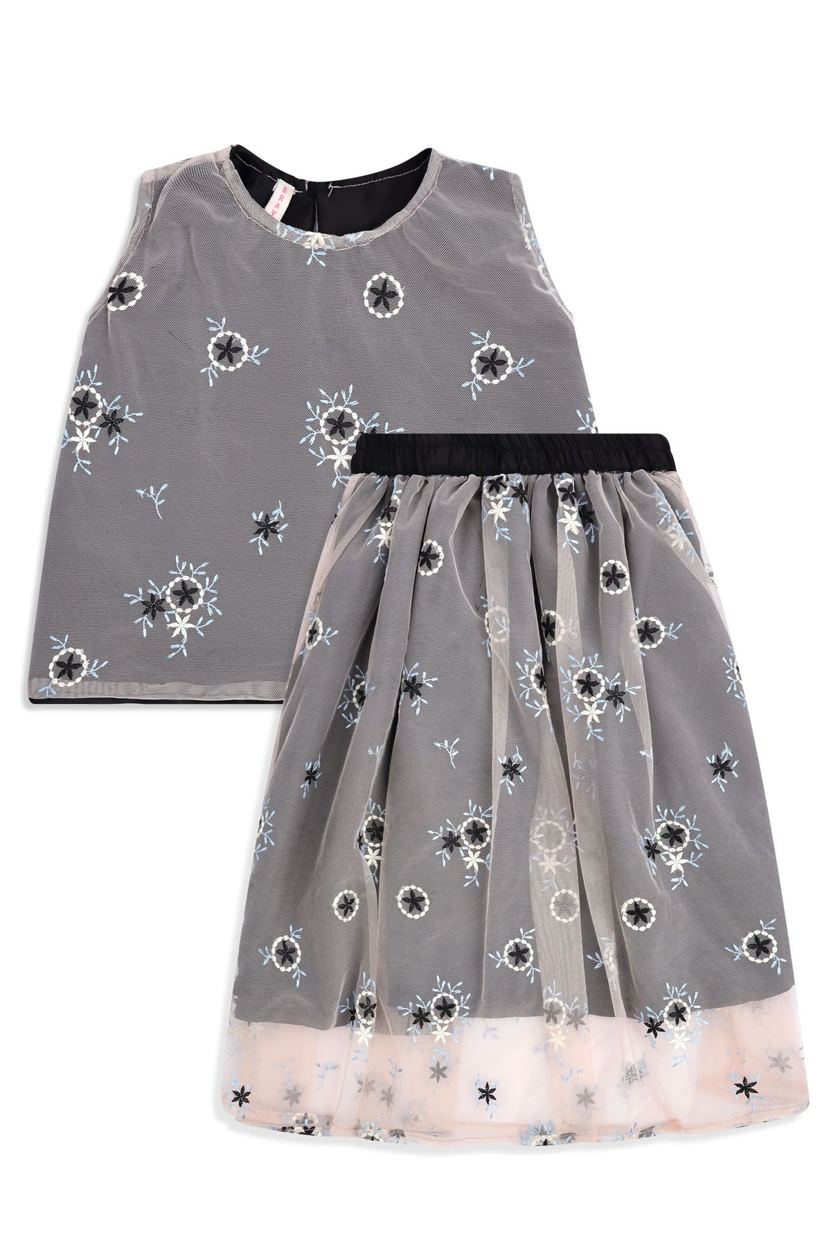 Girls’ Embroidered Net Co-Ord Set