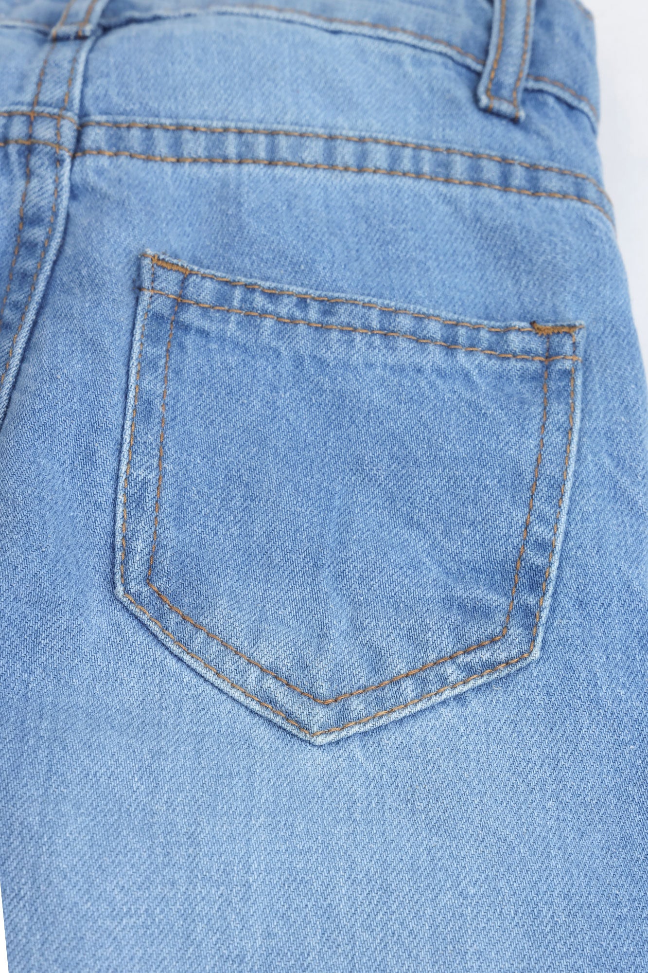 Girls Classic Medium Wash Wide-Leg Denim