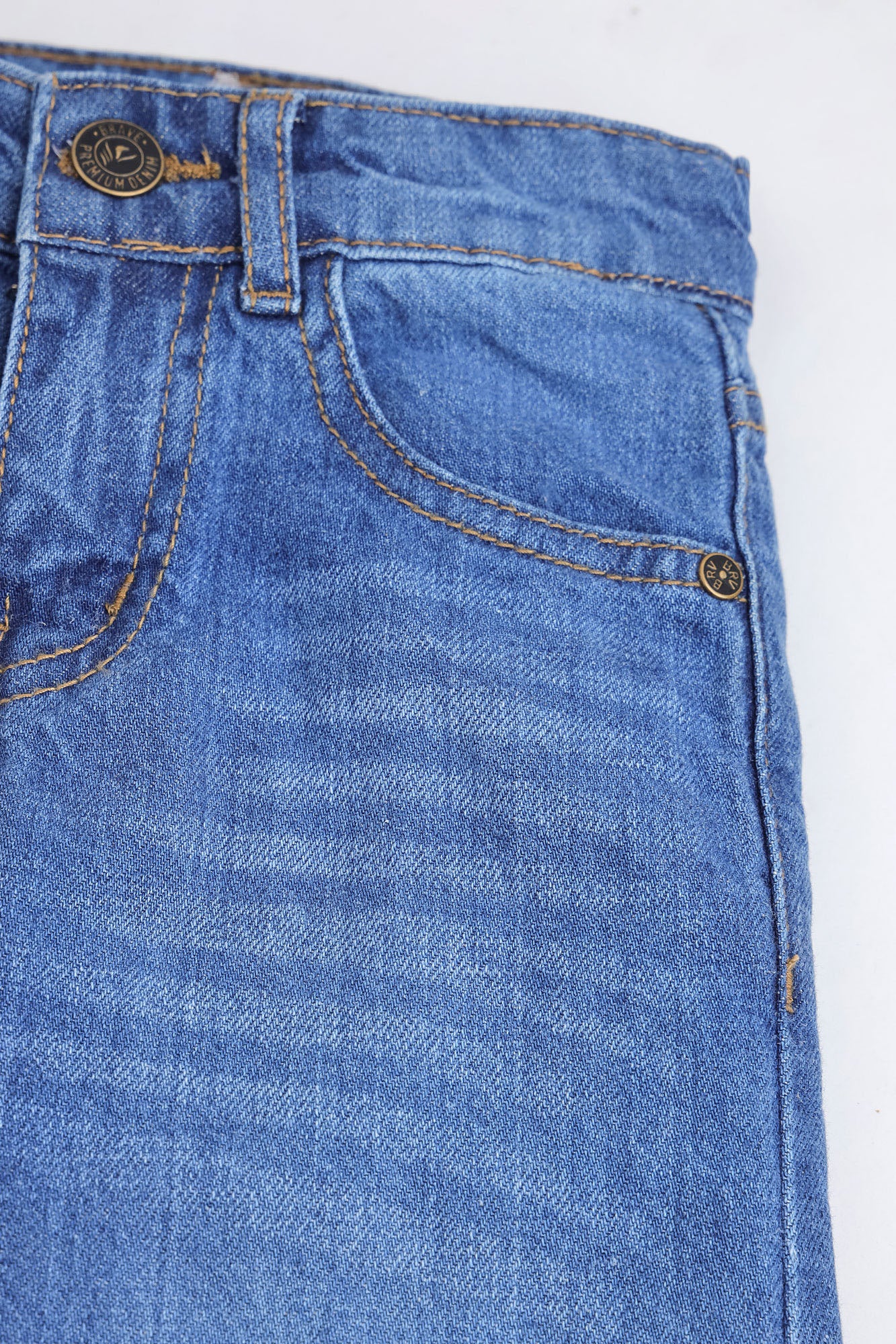 Girls Classic Medium Wash Wide-Leg Denim