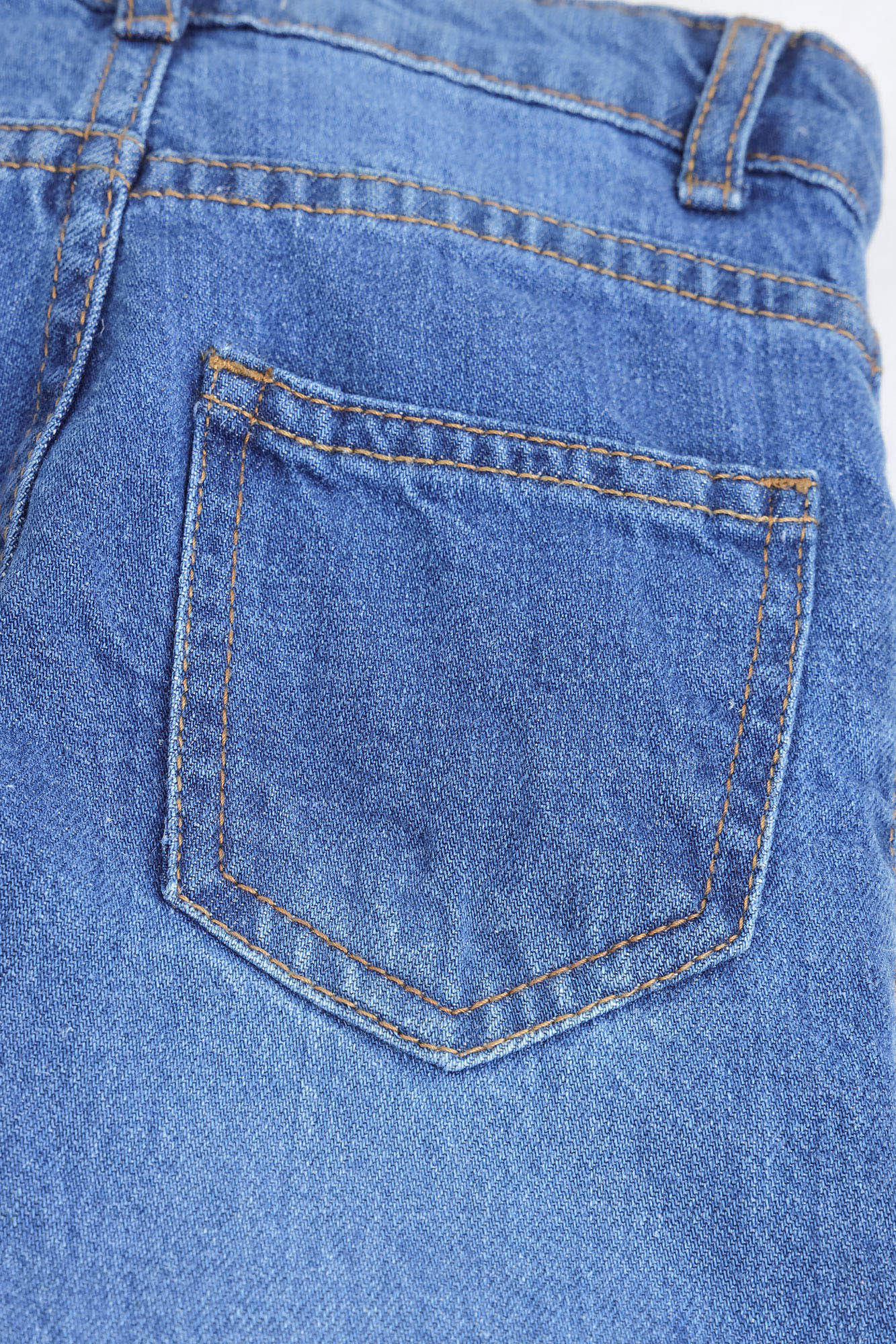 Girls Classic Medium Wash Wide-Leg Denim