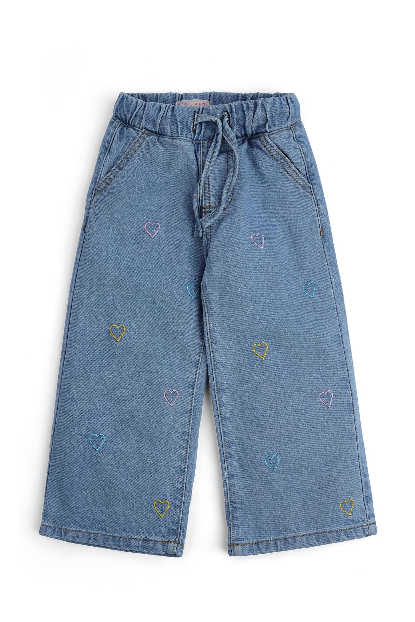 Girls' Heart Embroidered Jeans