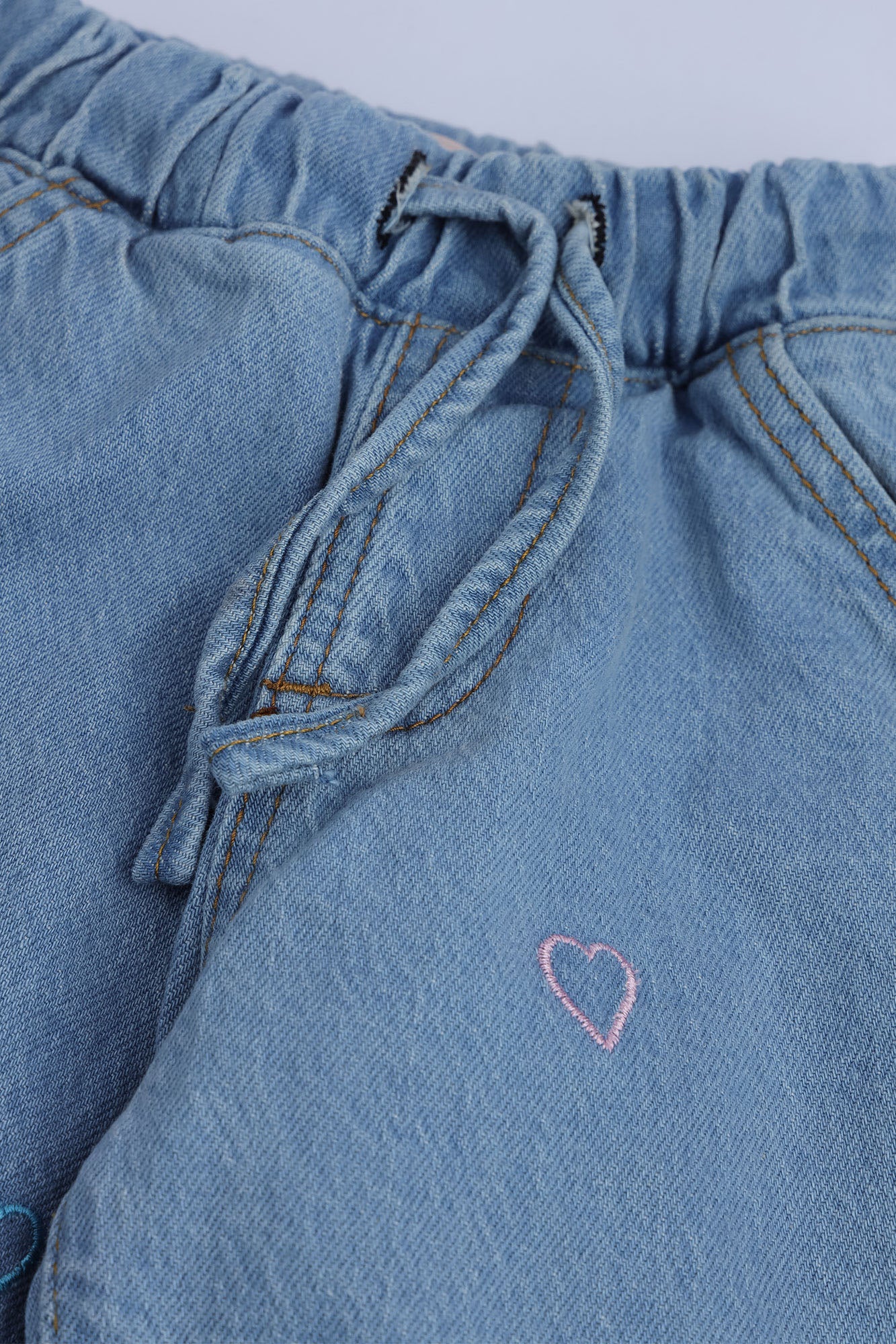 Girls' Heart Embroidered Jeans