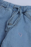 Girls' Heart Embroidered Jeans