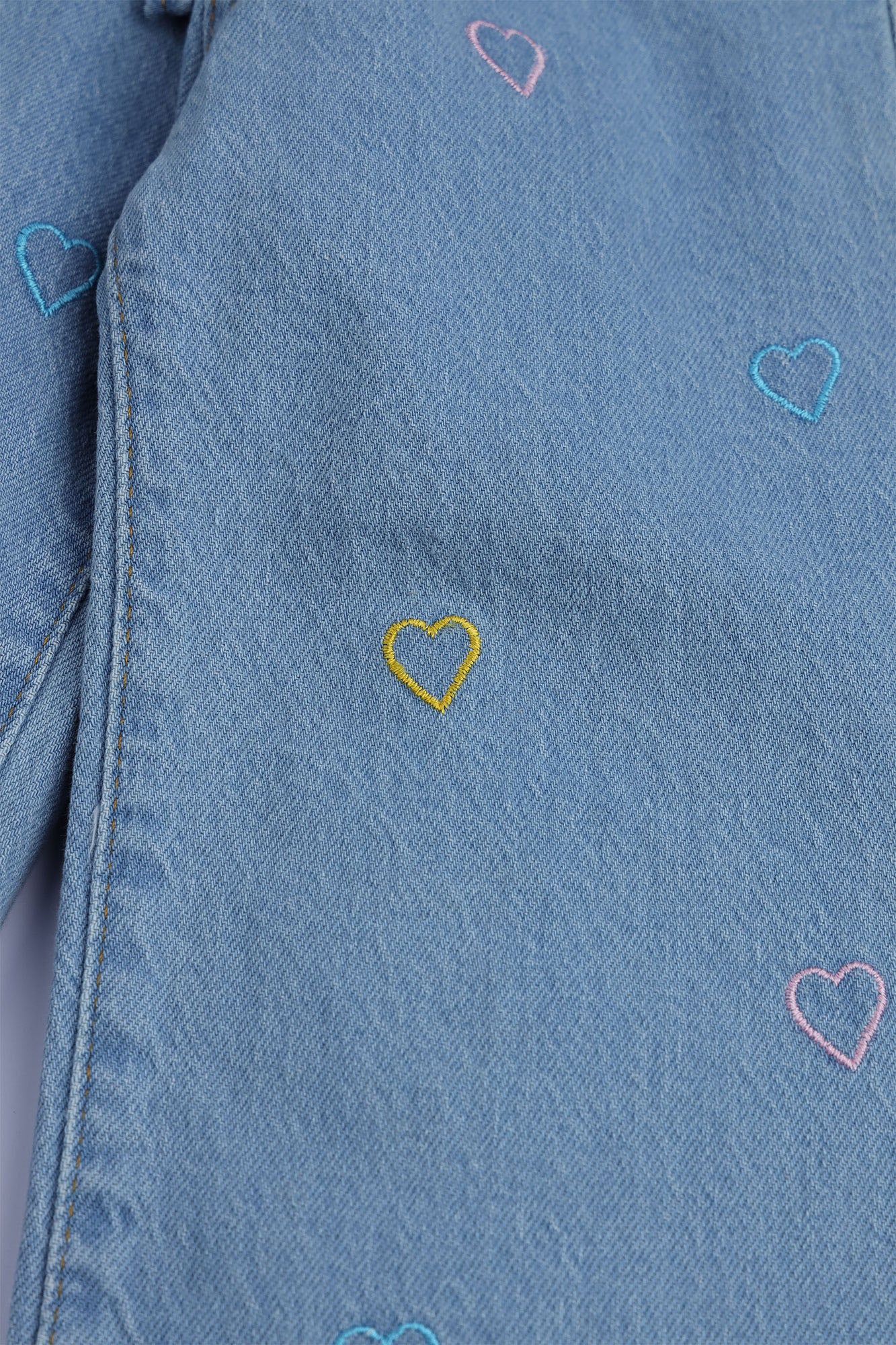Girls' Heart Embroidered Jeans