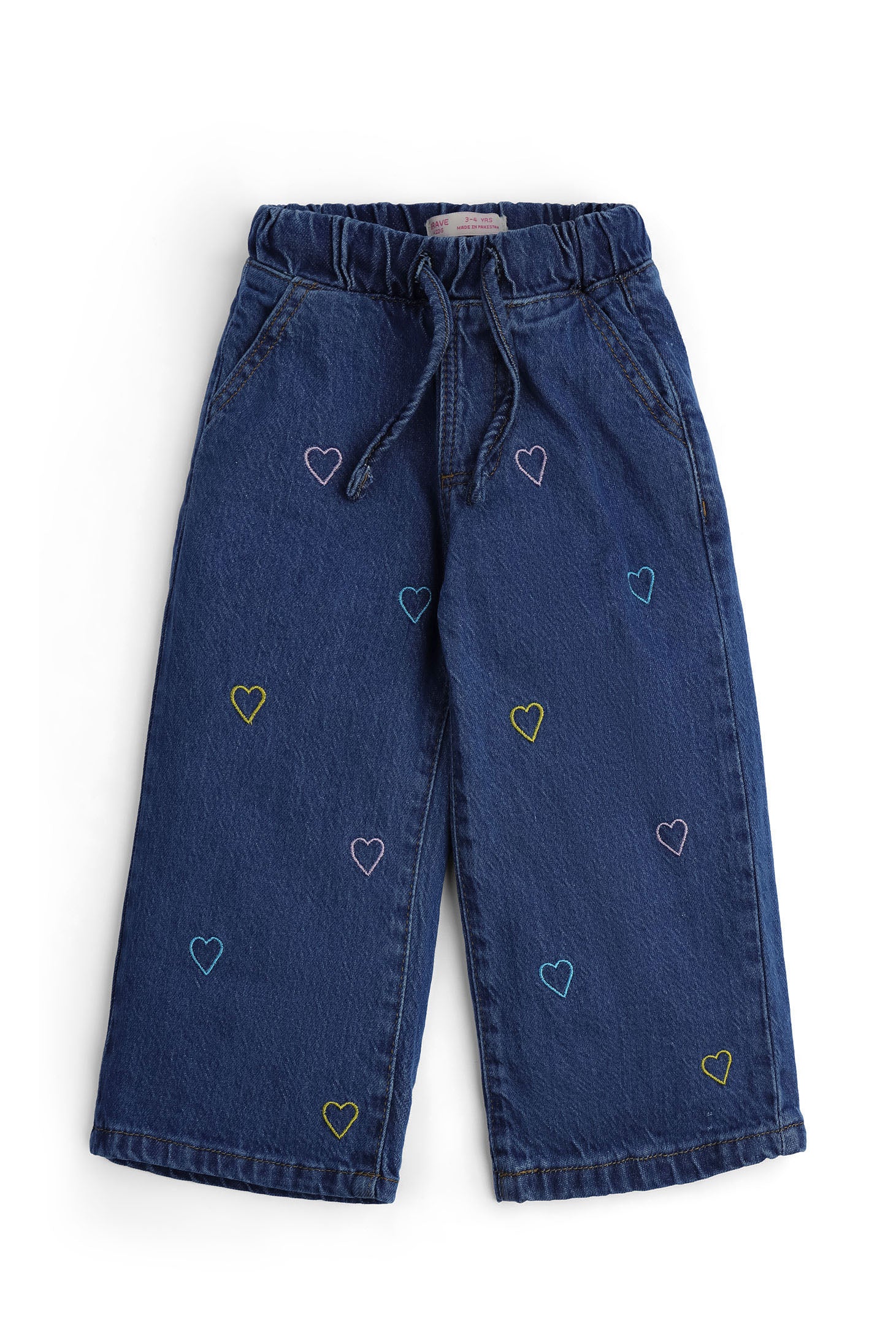 Girls' Heart Embroidered Jeans