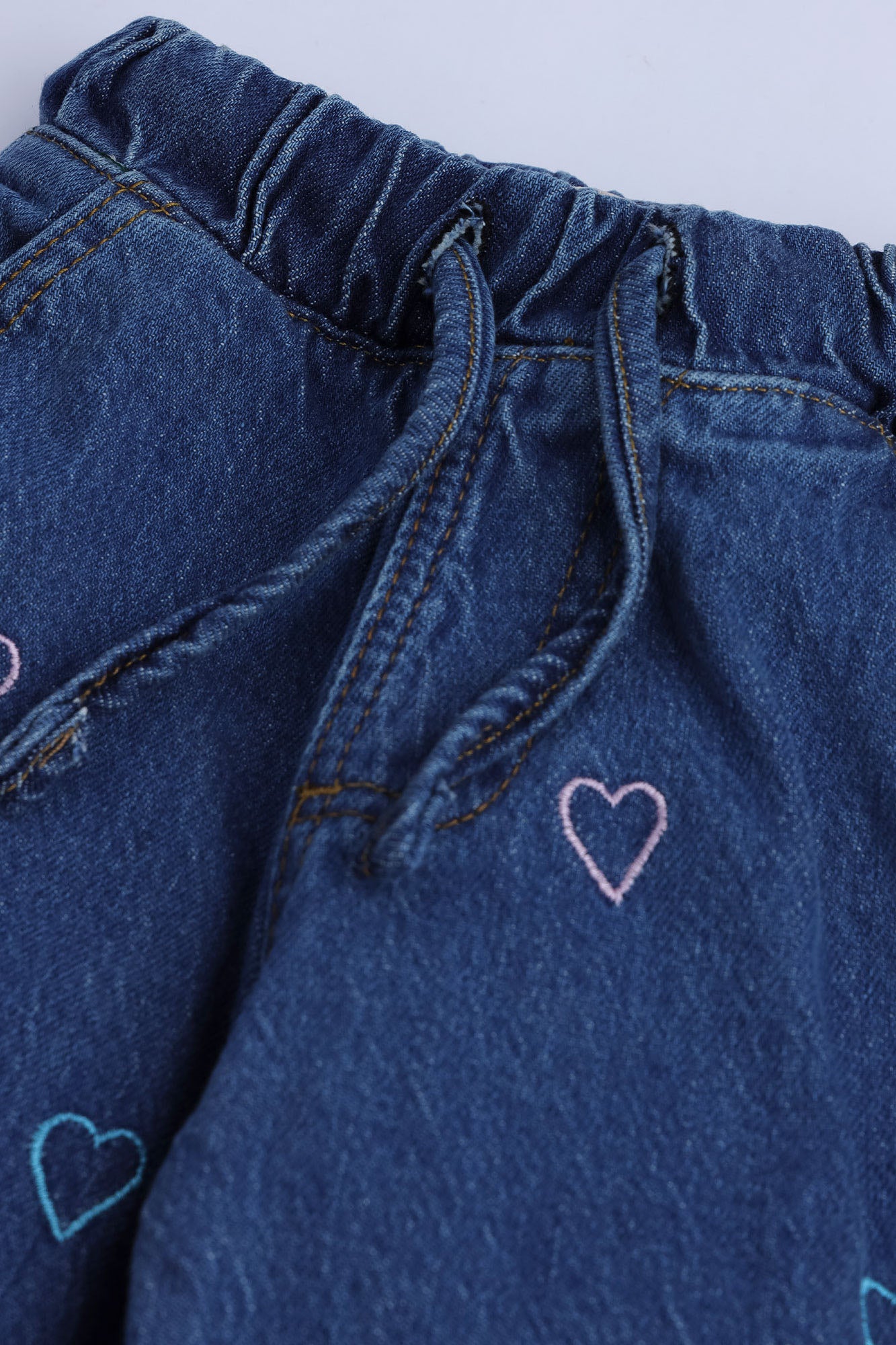 Girls' Heart Embroidered Jeans