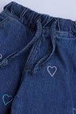 Girls' Heart Embroidered Jeans