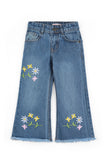 Girls' Wide-Leg Distressed Denim