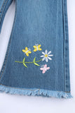 Girls' Wide-Leg Distressed Denim