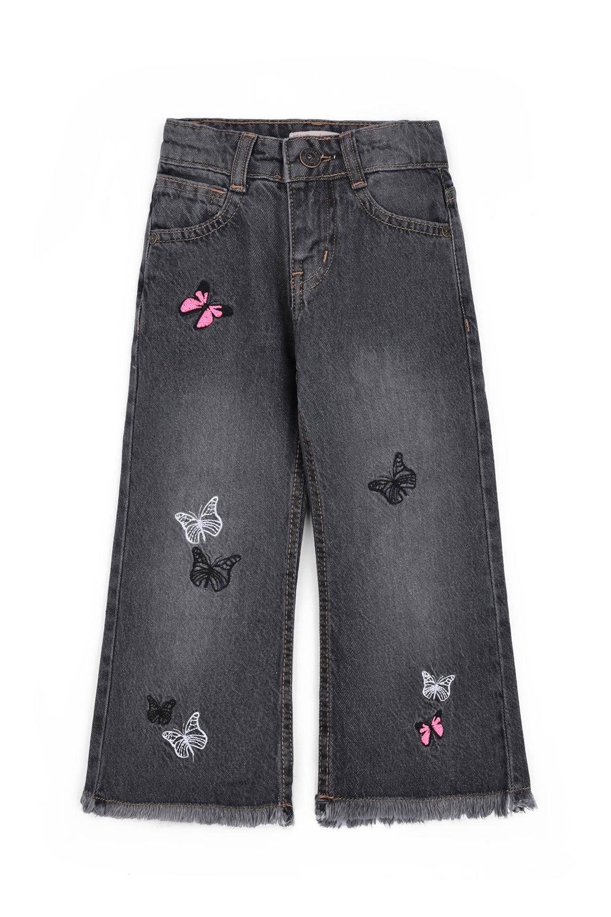 Girls' Wide-Leg Vintage Wash Denim