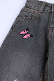 Girls' Wide-Leg Vintage Wash Denim