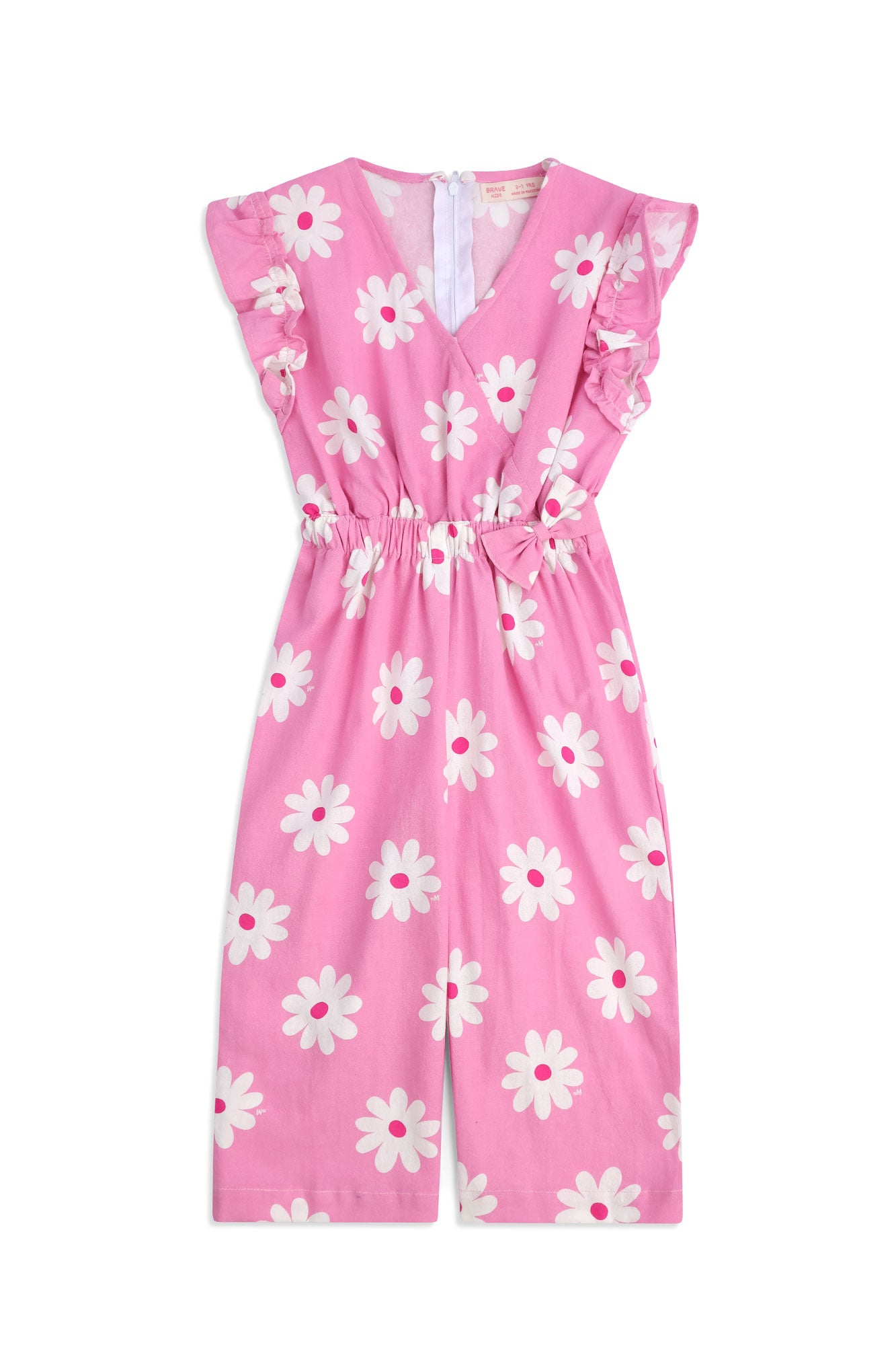 Girls' All-Over Daisy Printed Jumpsuit