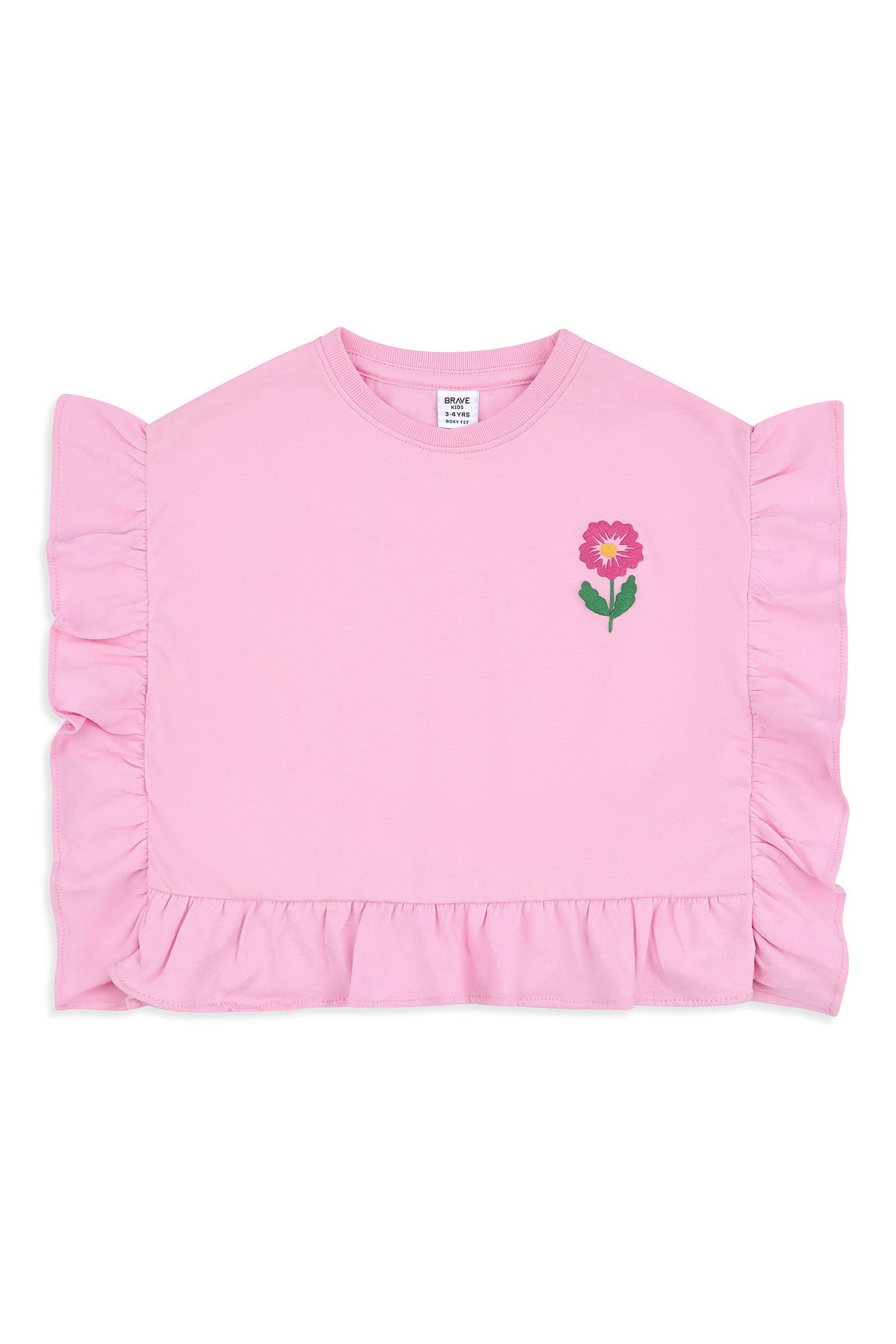 Girls' Ruffled Floral Tee