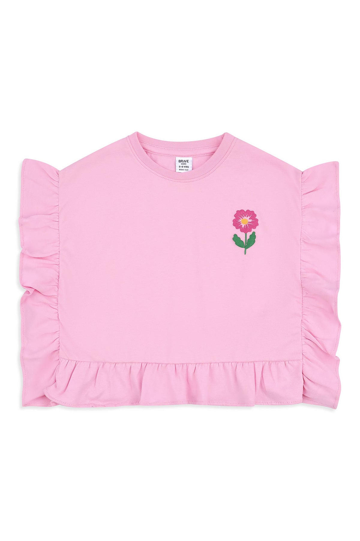 Girls' Ruffled Floral Tee