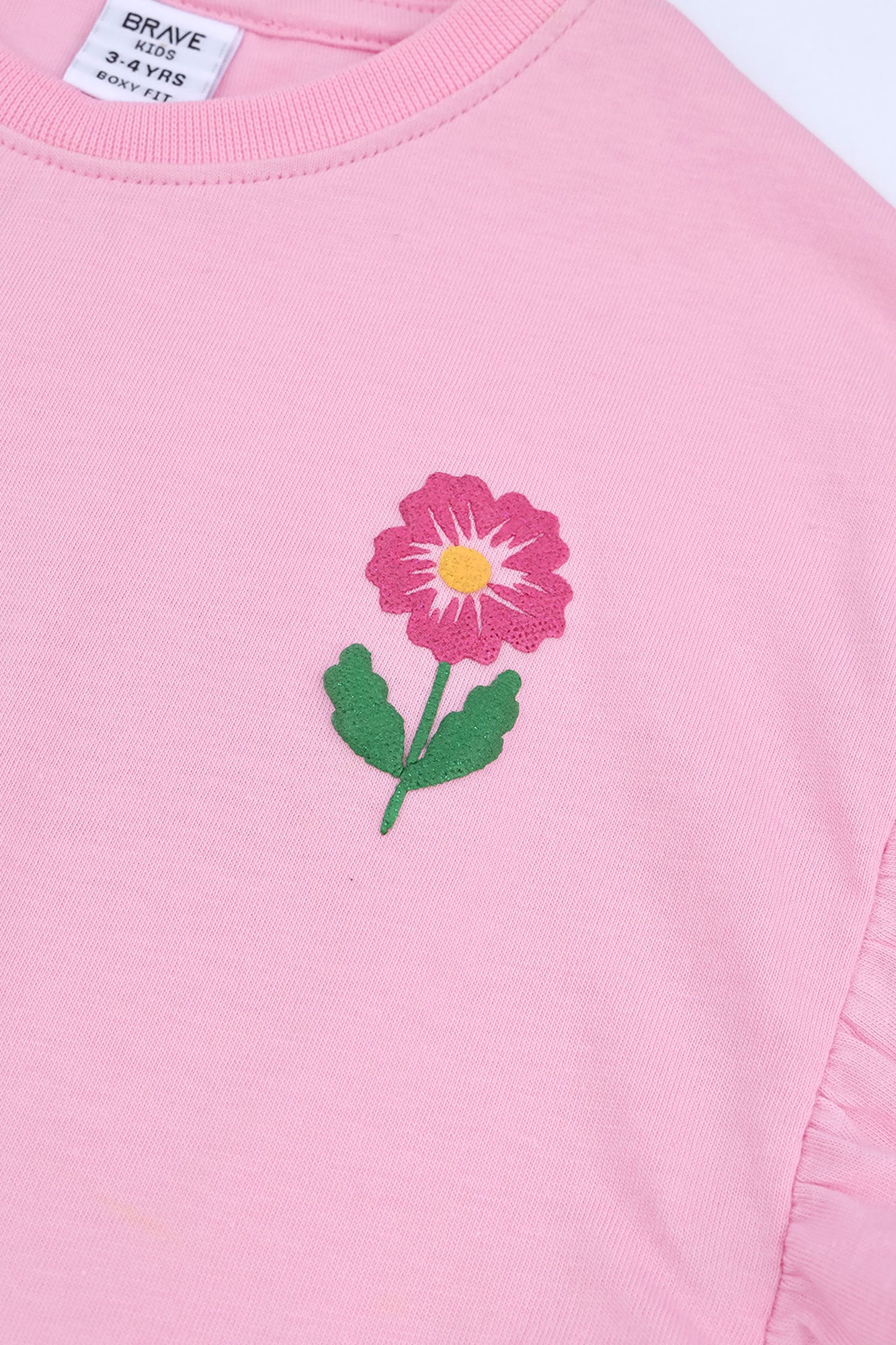 Girls' Ruffled Floral Tee
