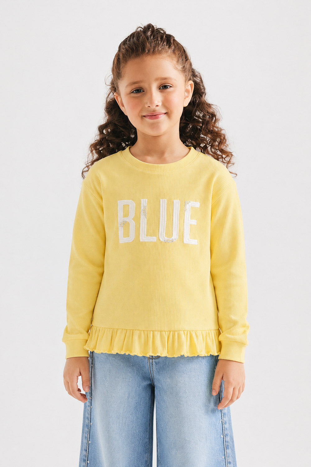 Girls Yellow Graphic Top