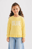 Girls Yellow Graphic Top