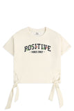Girls’ Positive Vibes Side-Tie Tee
