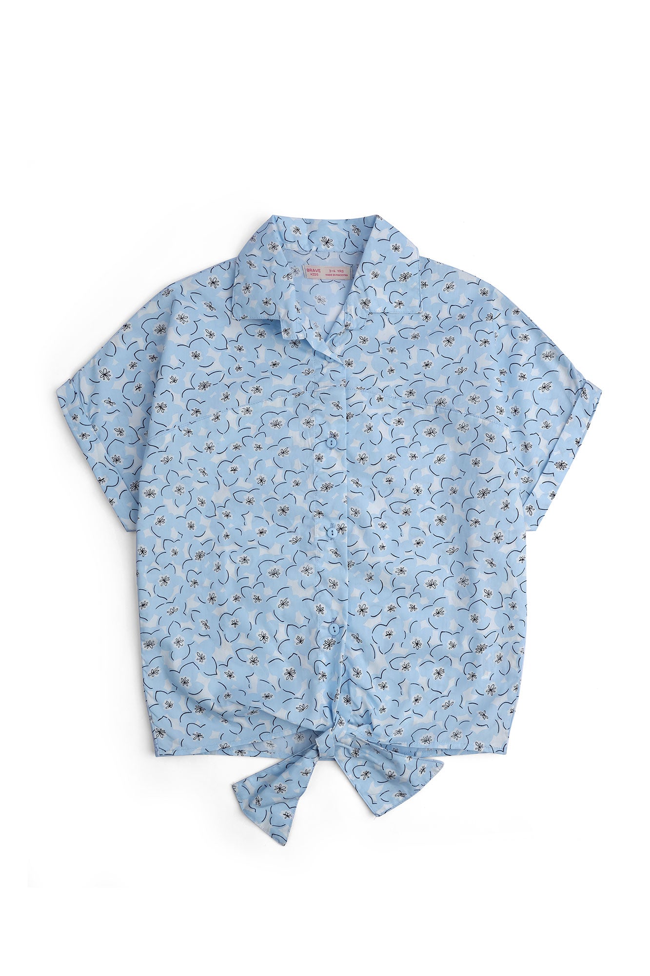 Girls' Floral Tie-Front Shirt
