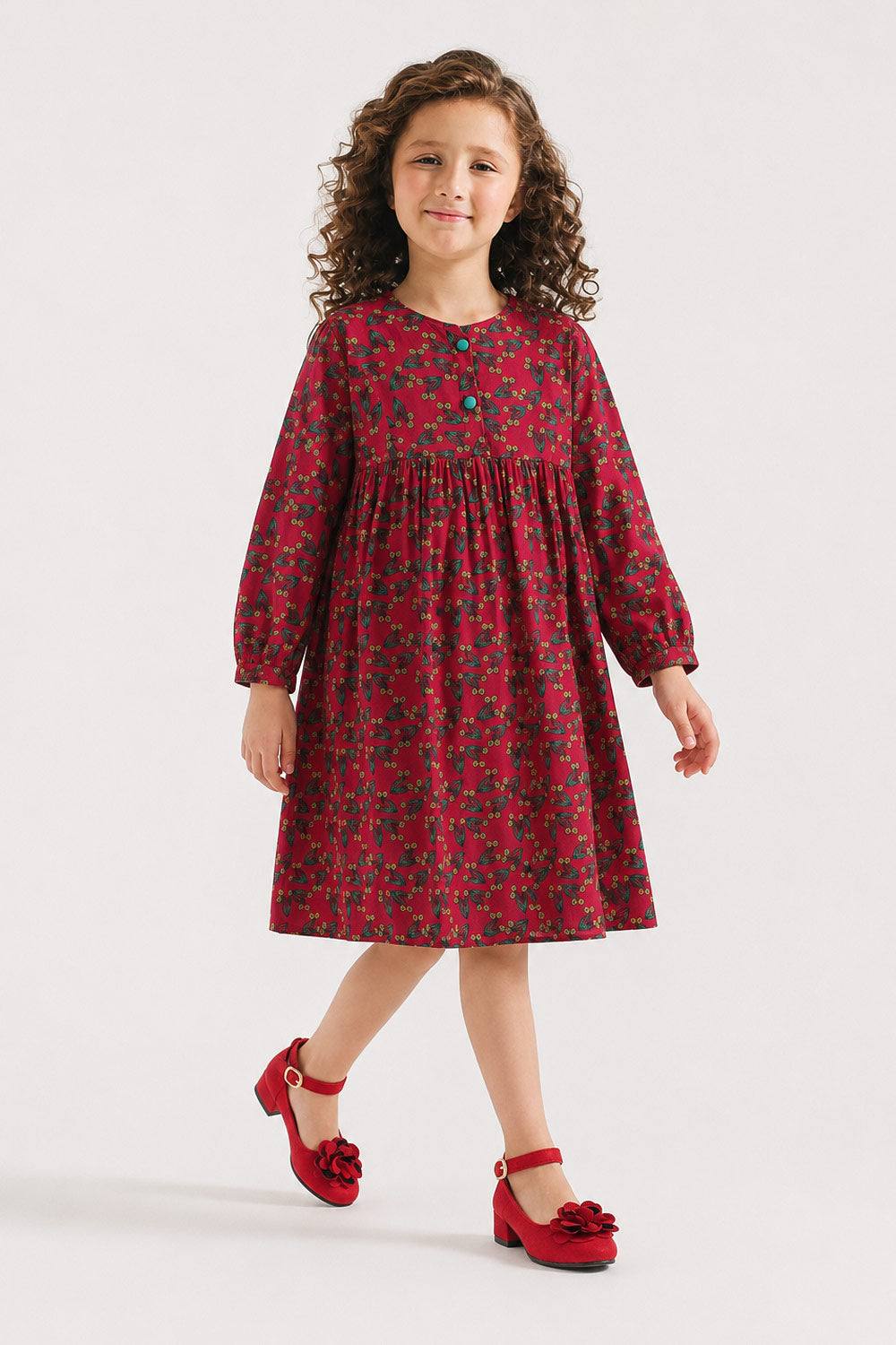 Girls’ Vibrant Raspberry Frock
