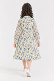 Floral Printed Collared Frock