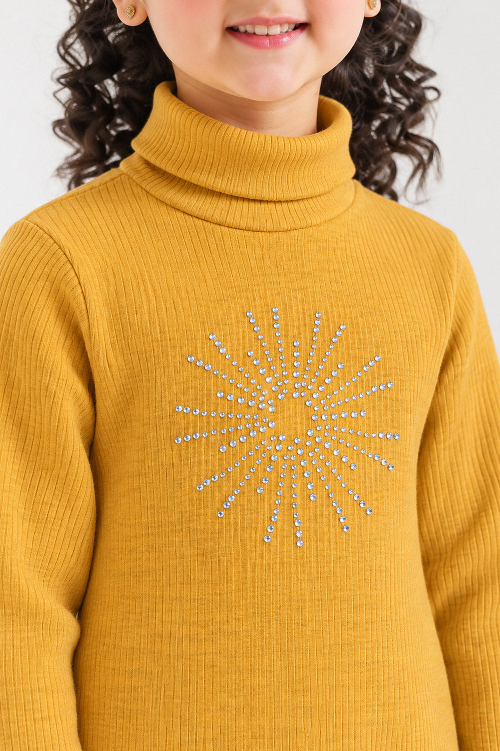 DIAMANTIES RIBBED HIGH NECK